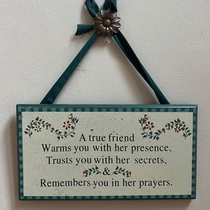 Wooden friendship sign